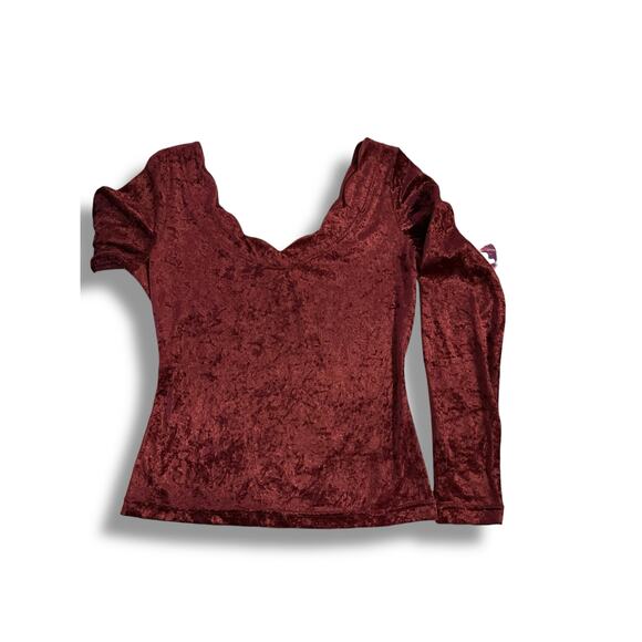 All that Jazz Tops - Vintage All That Jazz Crushed Velvet Top Puff Sleeve Goth Y2K Womens